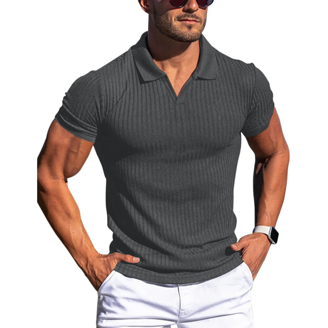 Torrey Knitted Golf Polo - Charcoal