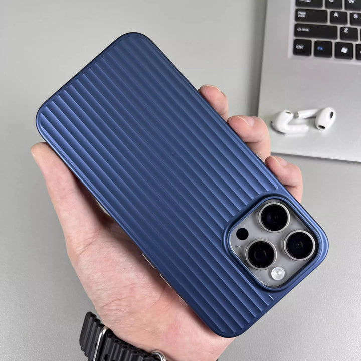 Stratum Grating Titanium iPhone Case - Azure