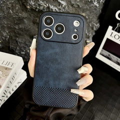 Treviso Textured Leather Phone Case - Navy Blue