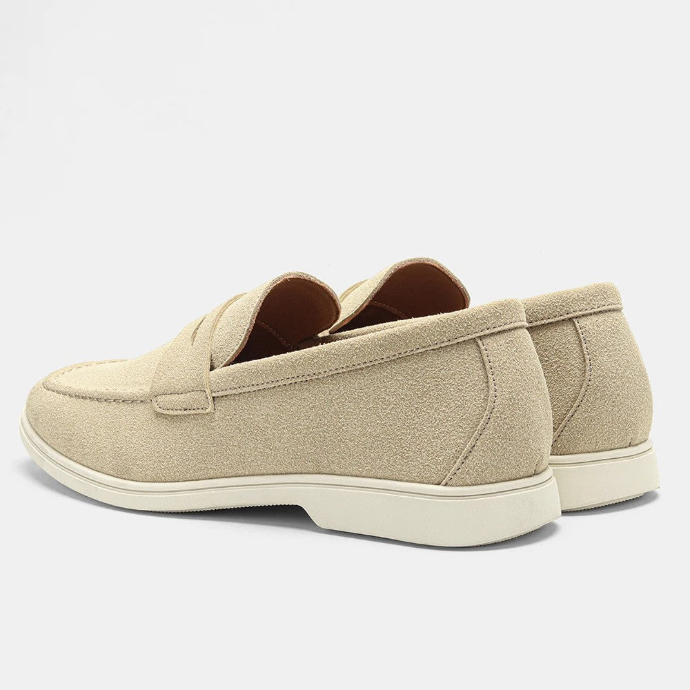 Triano Suede Loafers - Stone Beige