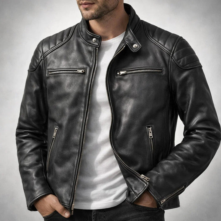 Turin Leather Jacket - Jet Black
