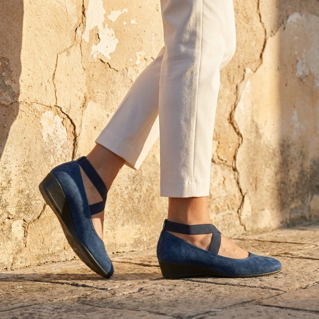 Urbino Cross Strap Ballet Flats