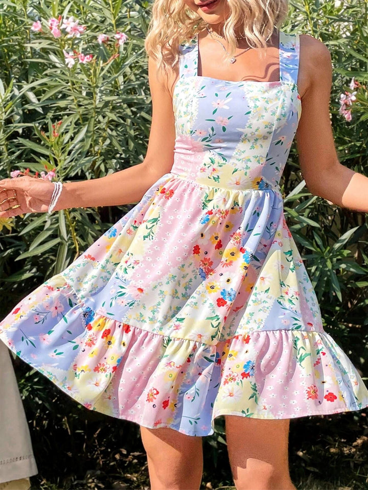 Valencia Floral Strapless Dress - Marigold