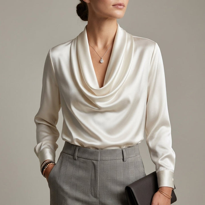 Valencio Satin Cowl Blouse