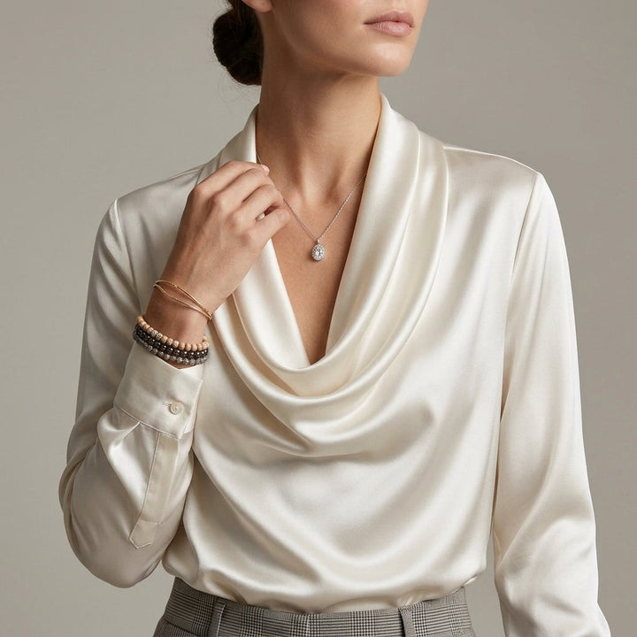 Valencio Satin Cowl Blouse