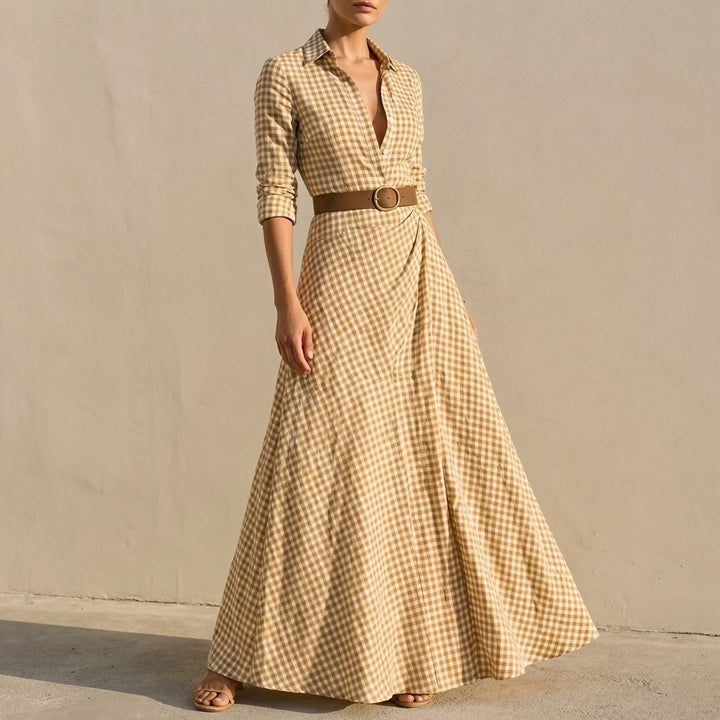 Valencio Checkered Maxi Dress
