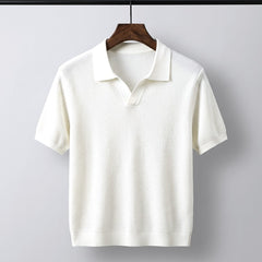 Valenzo Cotton Knit Polo - White