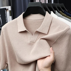 Valenzo Cotton Knit Polo - Sand