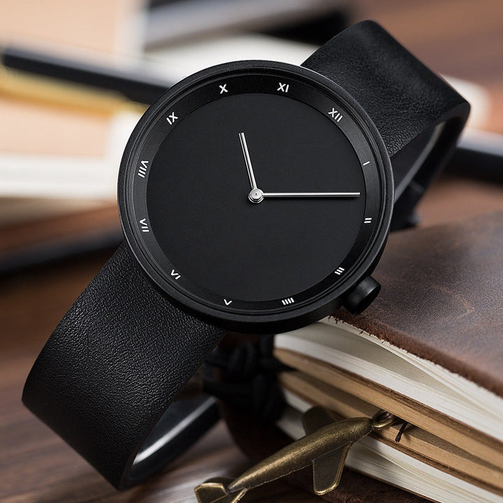 Valenzo Minimalist Watch - Obsidian / Jet Black