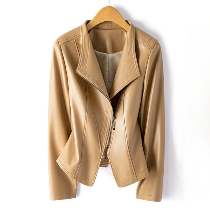 Vanoise Leather Moto Jacket - Sandstone