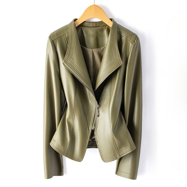 Vanoise Leather Moto Jacket - Forest