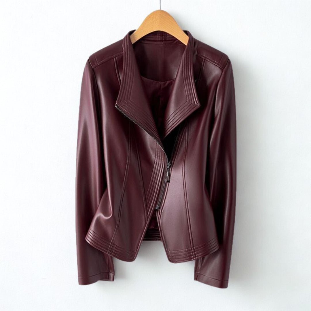 Vanoise Leather Moto Jacket - Merlot