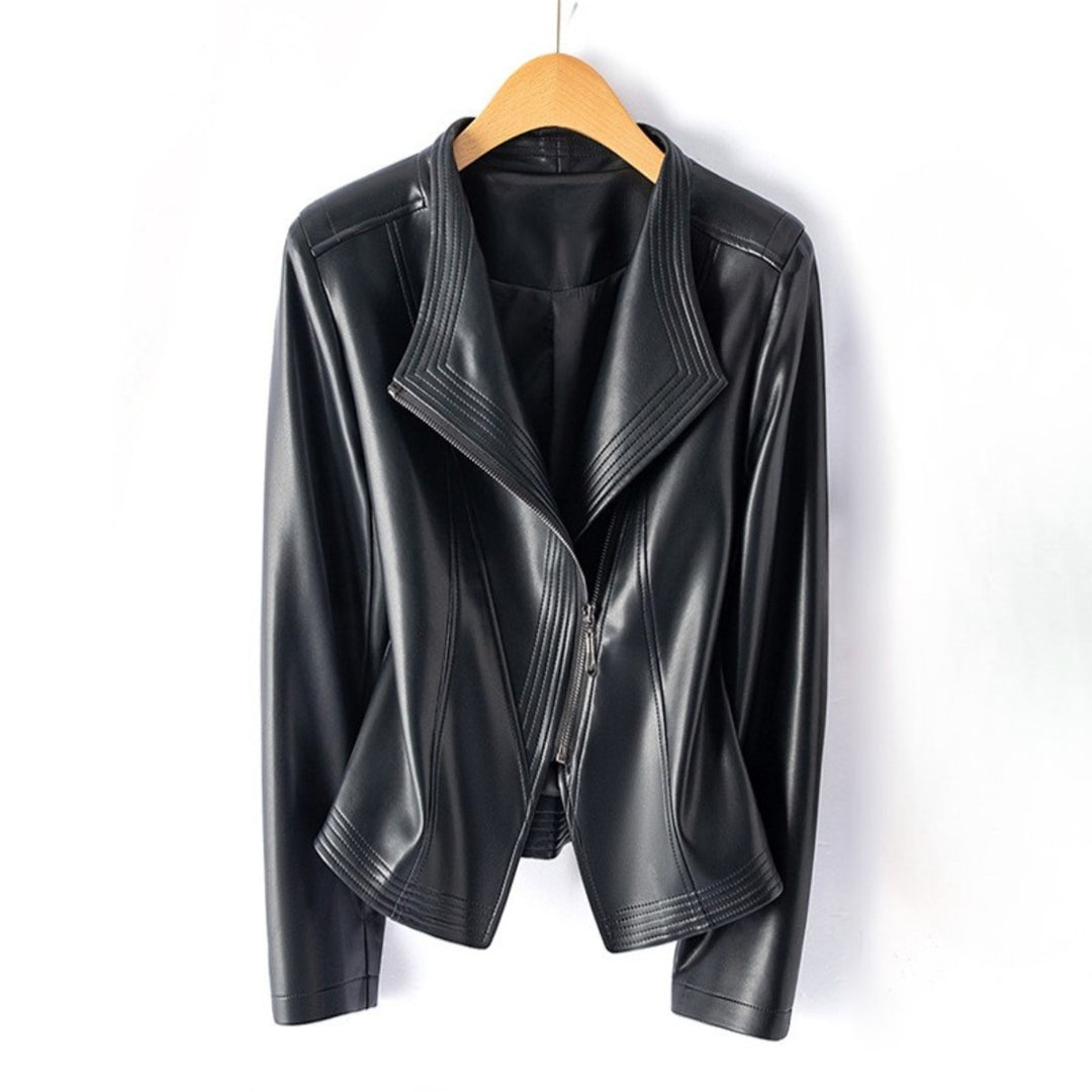 Vanoise Leather Moto Jacket - Obsidian