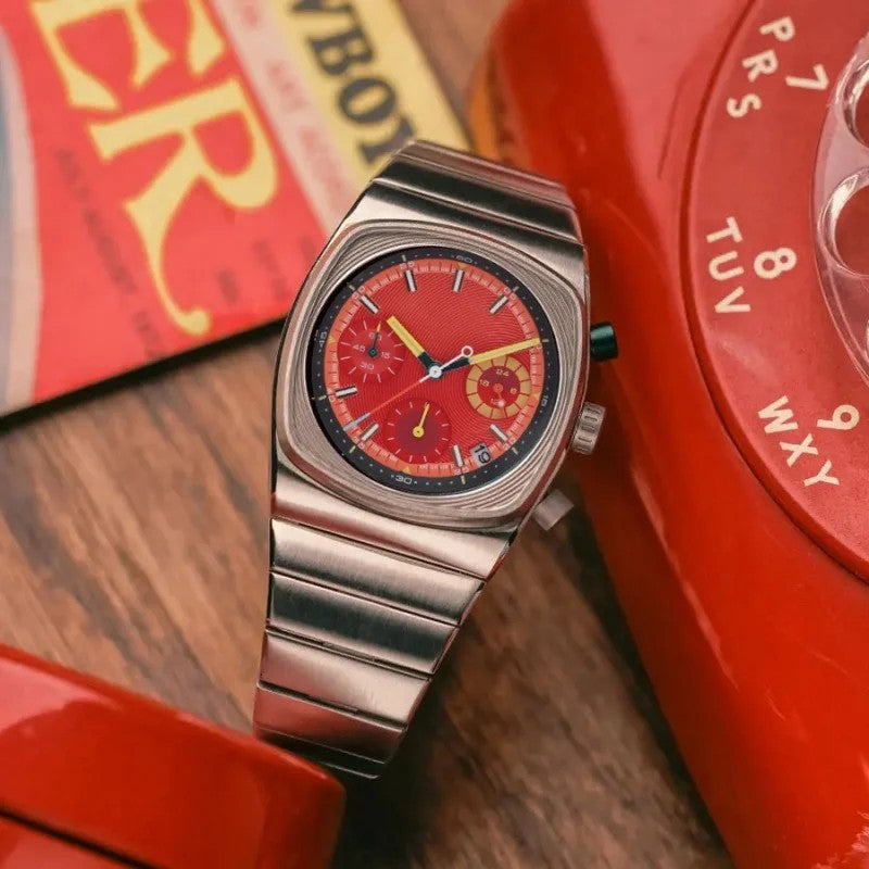 Vantage Steel Chronograph Watch - Racing Red