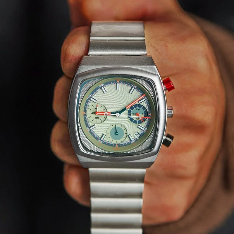 Vantage Steel Chronograph Watch - Sage Green