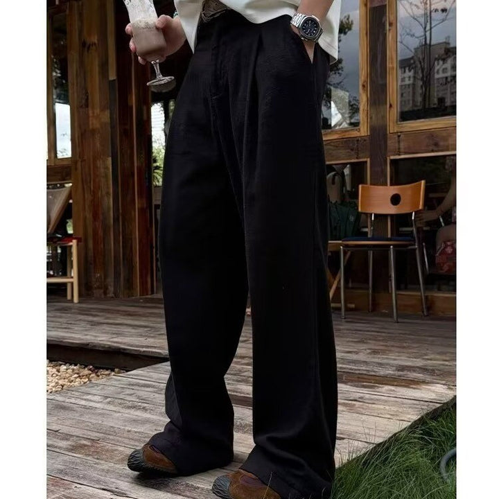 Varese Tencel Linen Wide Leg Pants - Onyx