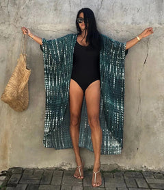 Varenna Tie-Dye Cover Up - Emerald Ink Tie Dye