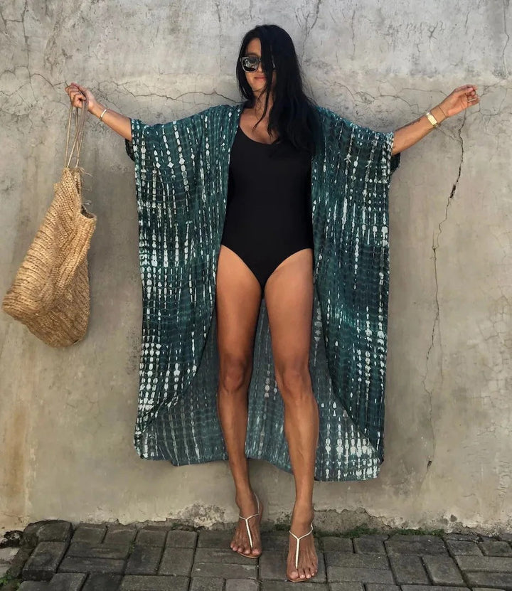 Varenna Tie-Dye Cover Up - Emerald Ink Tie Dye