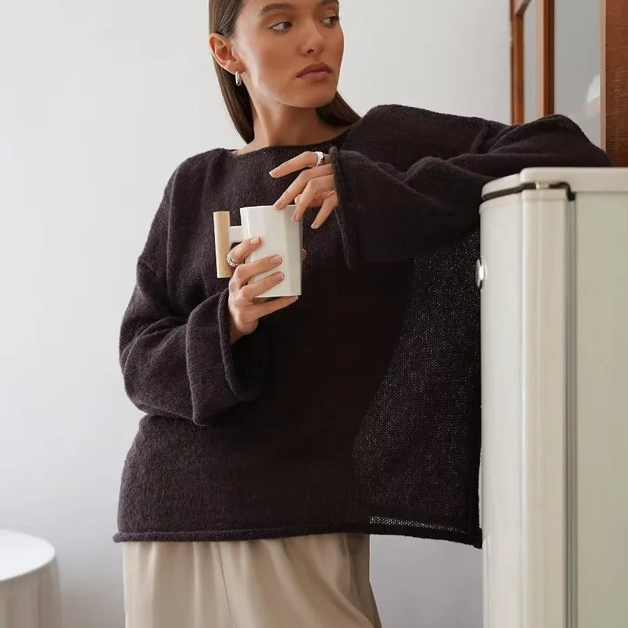 Aria Sheer Knit Pullover