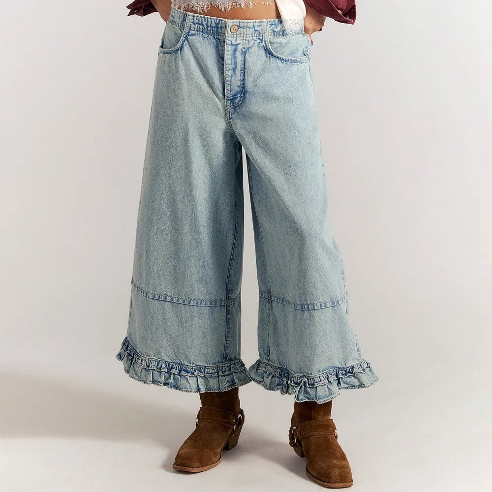 Vela Ruffle Cropped Jeans