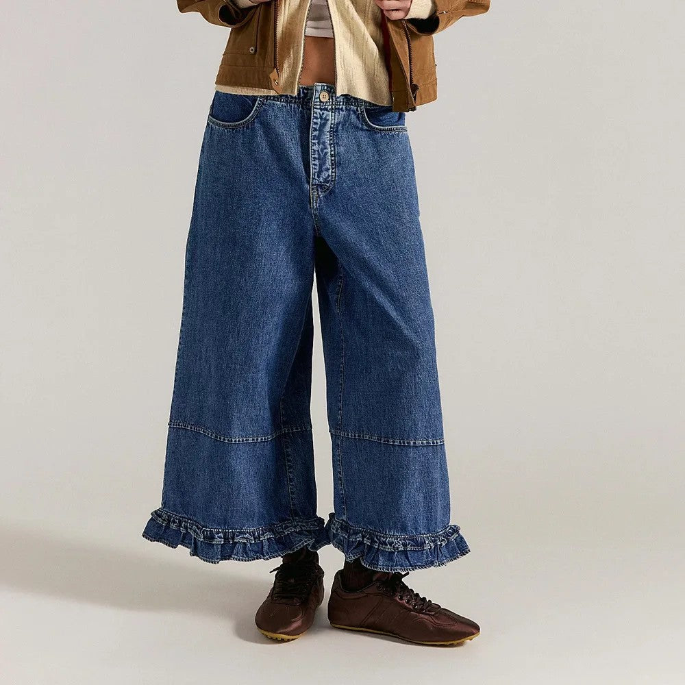 Vela Ruffle Cropped Jeans