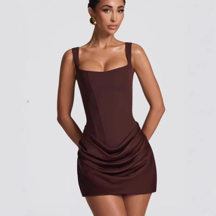 Vendome Square Neck Mini Dress