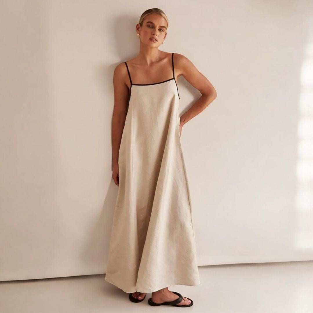 Vendome Linen Blend Maxi Dress