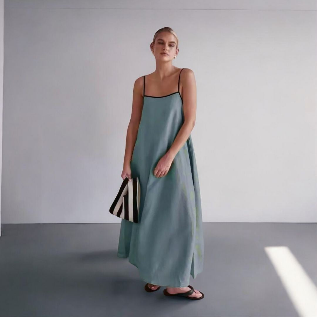 Vendome Linen Blend Maxi Dress