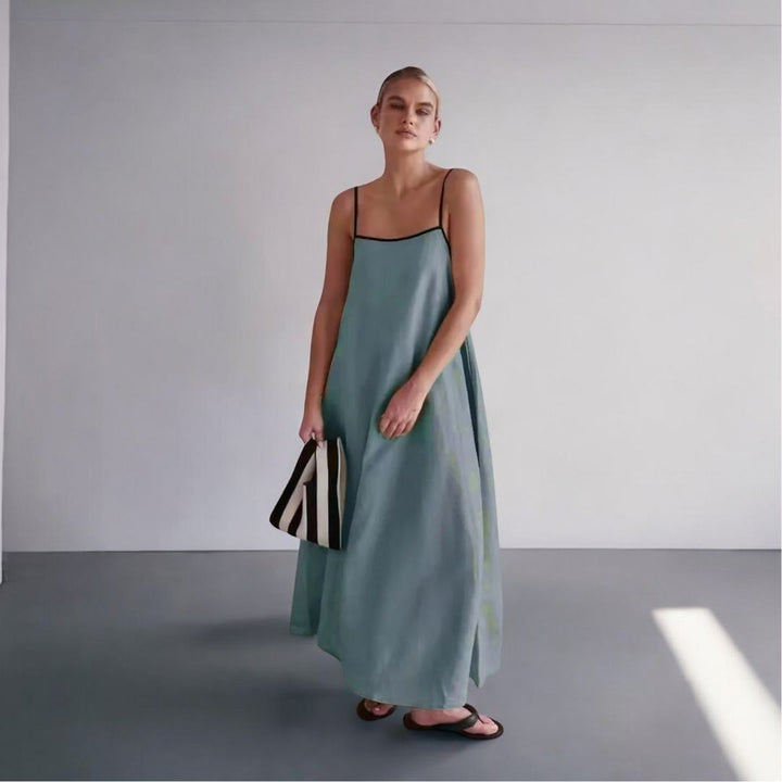 Vendome Linen Blend Maxi Dress