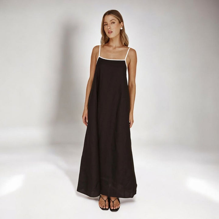 Vendome Linen Blend Maxi Dress