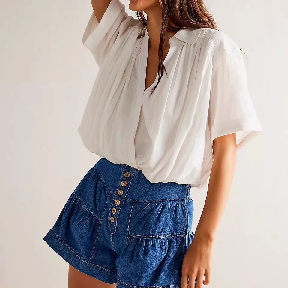 Verona Slim Denim Shorts - Indigo