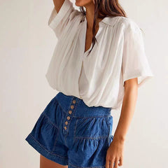 Verona Slim Denim Shorts - Indigo