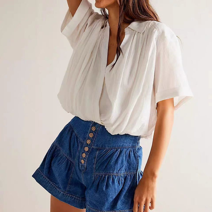 Verona Slim Denim Shorts - Indigo