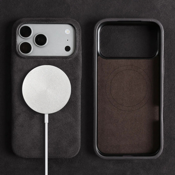 Verona Alcantara Suede Case - Charcoal