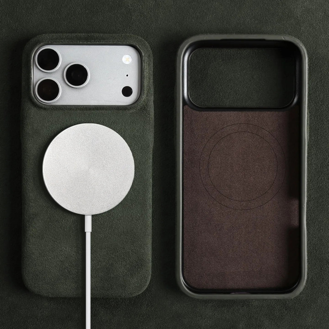 Verona Alcantara Suede Case - Forest Green