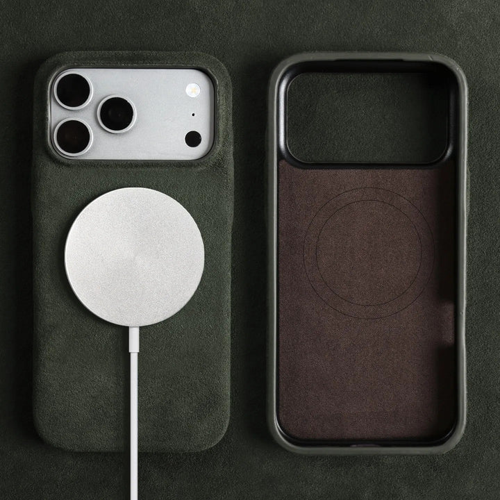 Verona Alcantara Suede Case - Forest Green