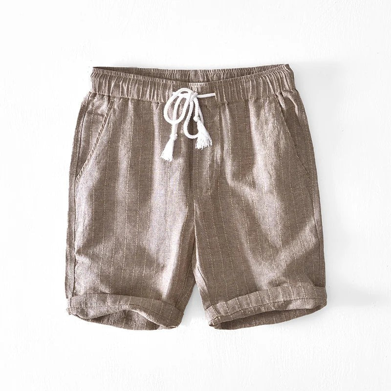 Verona Linen Drawstring Shorts - Clove Brown