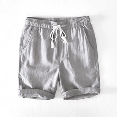Verona Linen Drawstring Shorts - Slate Gray