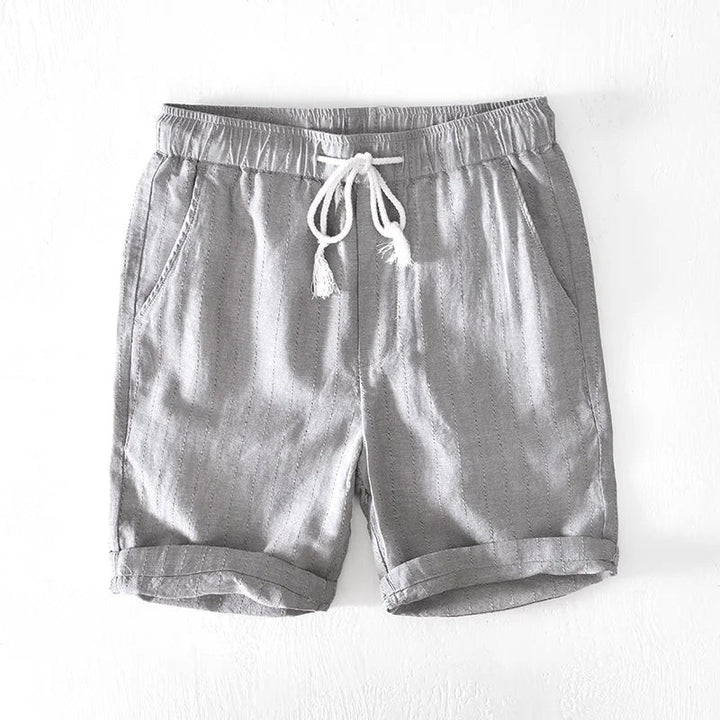 Verona Linen Drawstring Shorts - Slate Gray