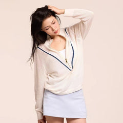 Vero Perforated Tennis Top - Ecru