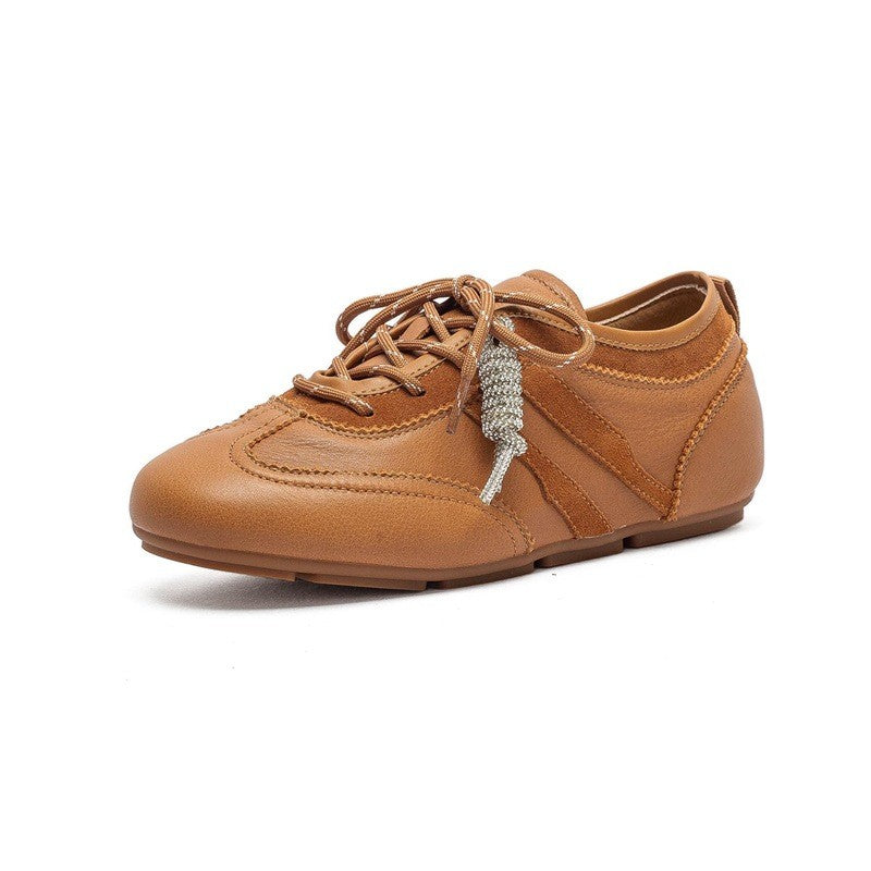 Visconté Genuine Leather Trainers - Toffee