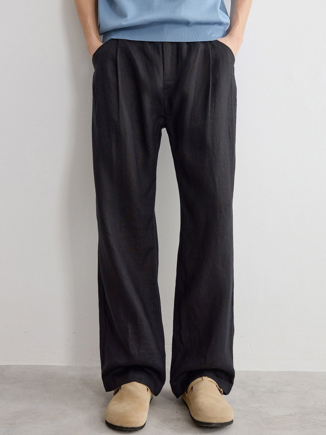 Vigo Ramie Cotton Trousers - Black