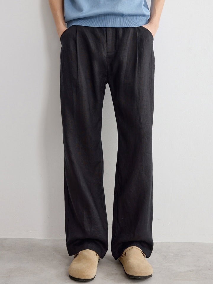 Vigo Ramie Cotton Trousers - Black