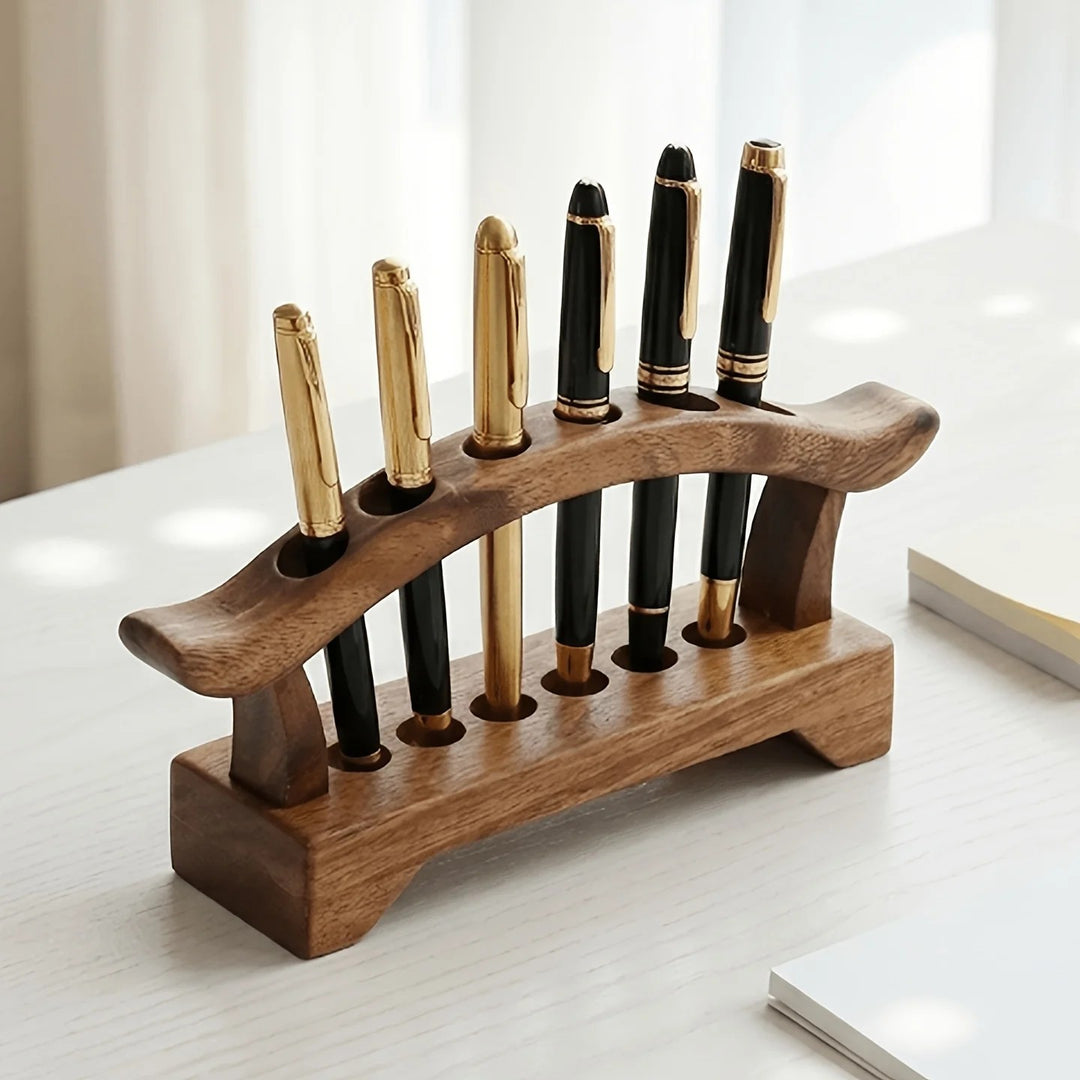 Walnut Desk Pen Holder