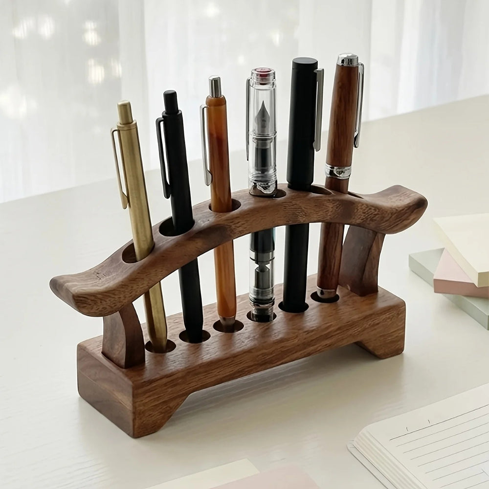 Walnut Desk Pen Holder