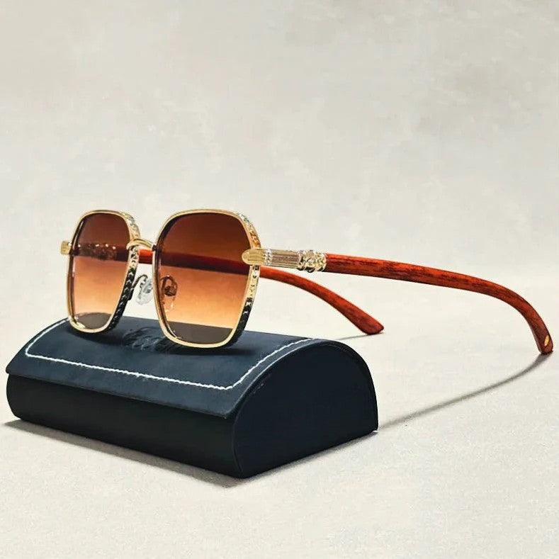 Wayfinder Wooden Sunglasses - Dark Wood / Gilded Flash