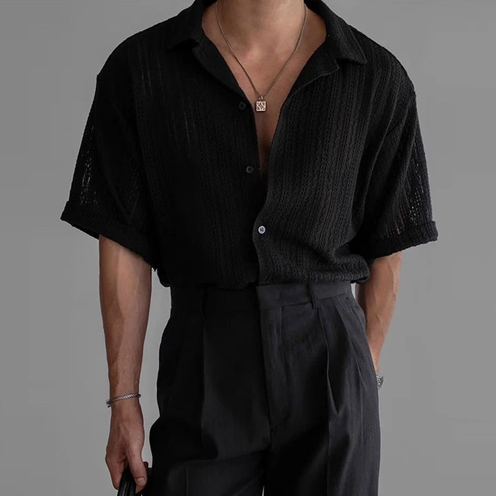 Zadar Knit Camp Shirt - Black