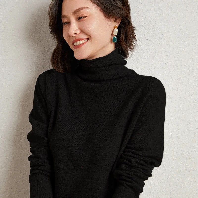 Zermatt Merino Wool Turtleneck Sweater - Black