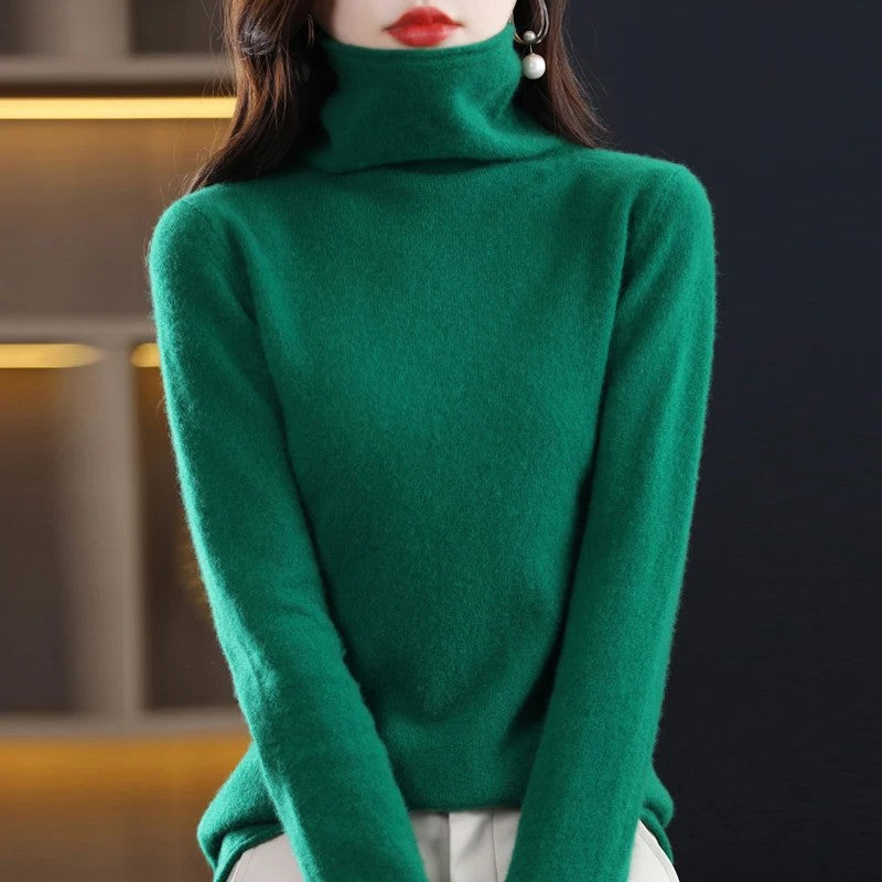 Zermatt Merino Wool Turtleneck Sweater - Emerald
