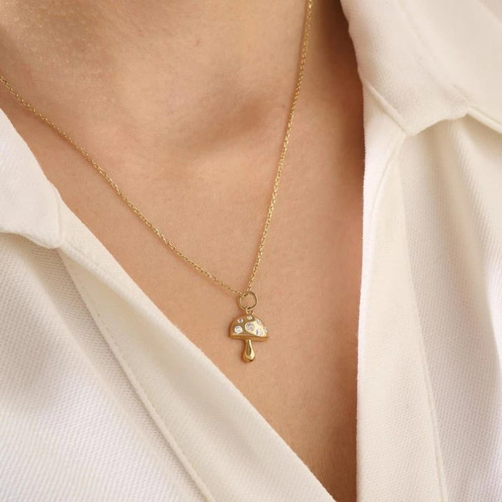 Zirconia Mushroom Necklace